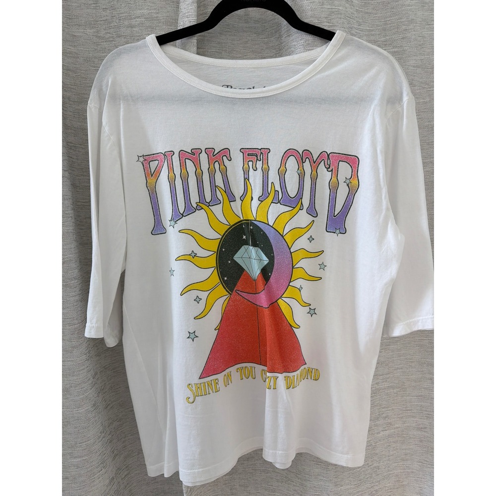 Recycled Karma Pink Floyd Shine On You Crazy Diamond Graphic Tee White Small